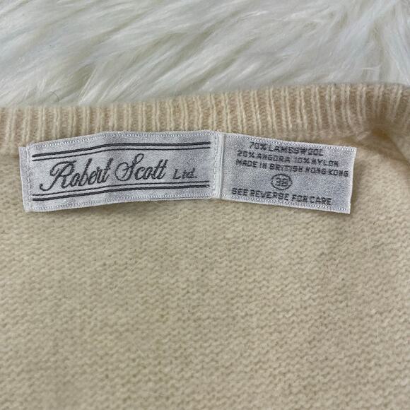 🔥VTG Robert Scott Lambswool Angora Y2K Classic Preppy Academia Grandmacore Vest - Picture 10 of 12